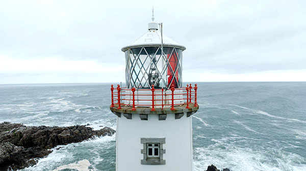 Closeup of top of Fanad Head Lighthouse, Co Donegal