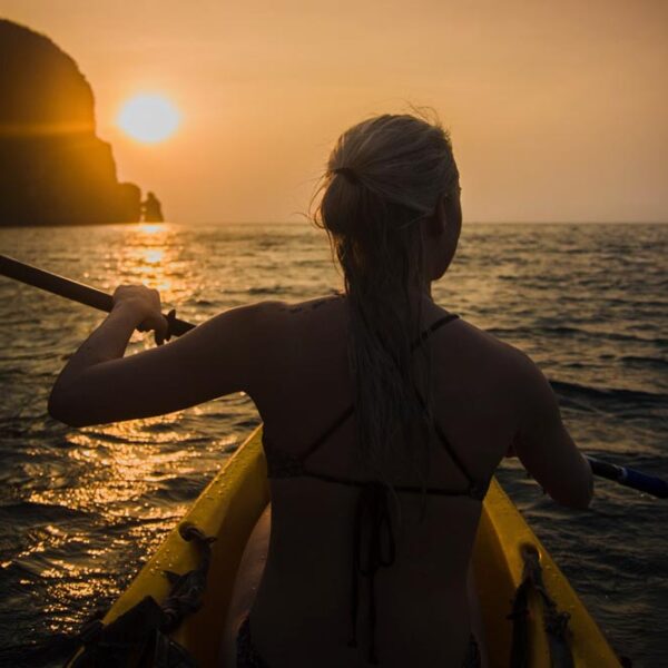Kayaker in Downings Bay Sunset